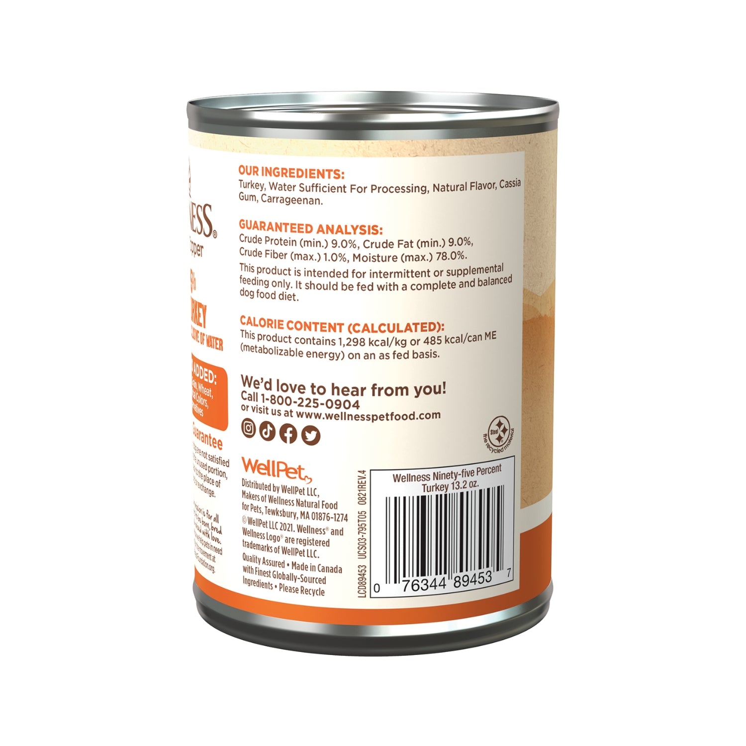 Wellness 95% Grain Free Turkey Wet Dog Food