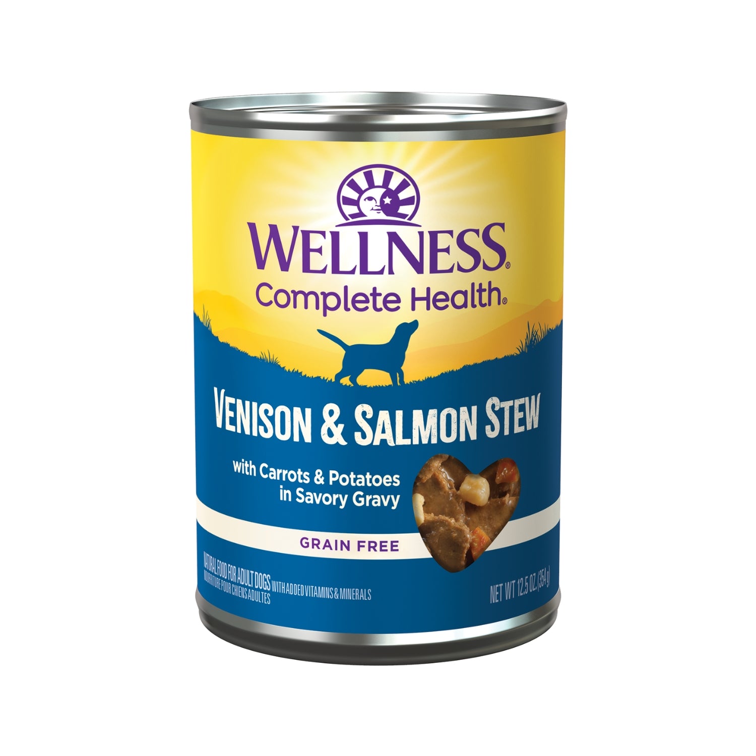 Wellness Complete Health Grain-Free Venison & Salmon Stew with Potatoes & Carrots in Savory Gravy Wet Dog Food