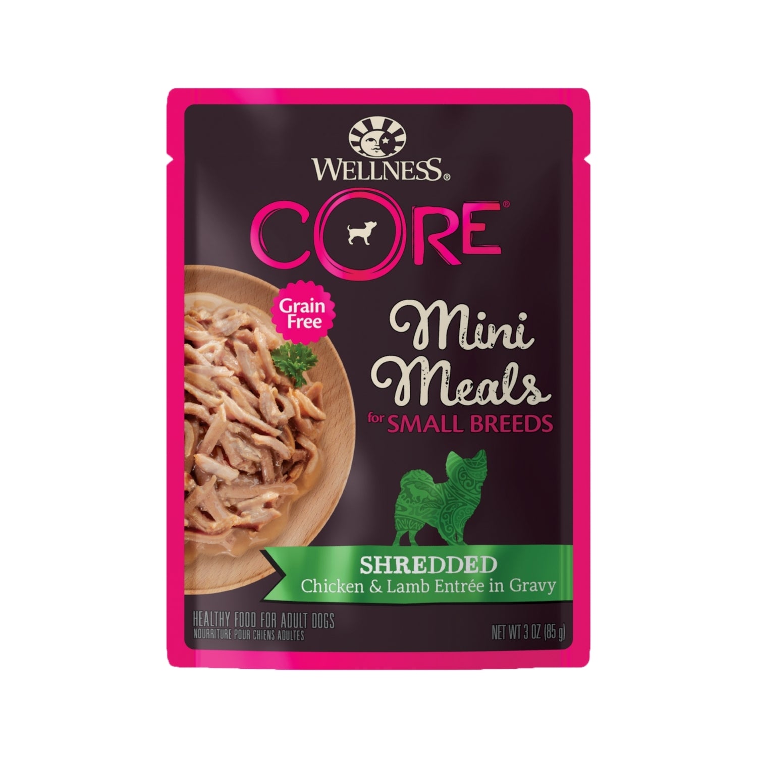Wellness CORE Mini Meals Grain-Free Shredded Chicken & Lamb Entree in Gravy Pouch Dog Food