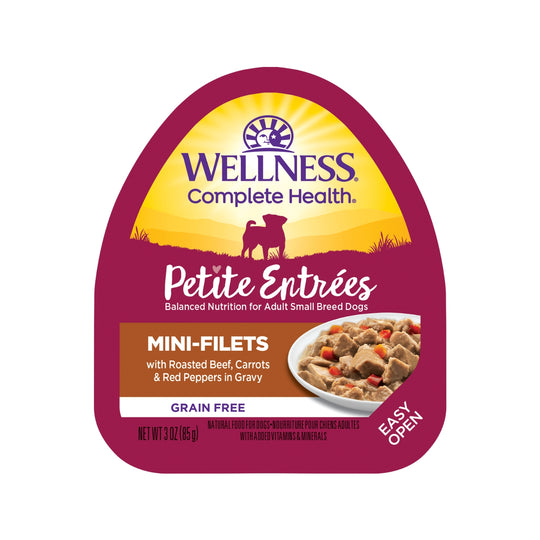 Wellness Petite Entrees Mini-Filets Roasted Beef, Carrots & Red Peppers in Gravy Wet Dog Food