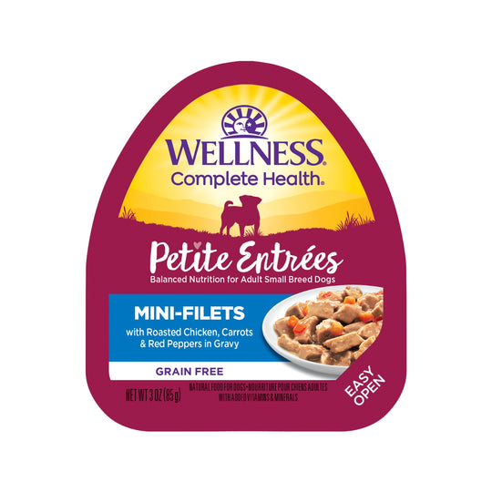 Wellness Petite Entrees Mini-Filets Roasted Chicken, Carrots & Red Peppers in Gravy Wet Dog Food