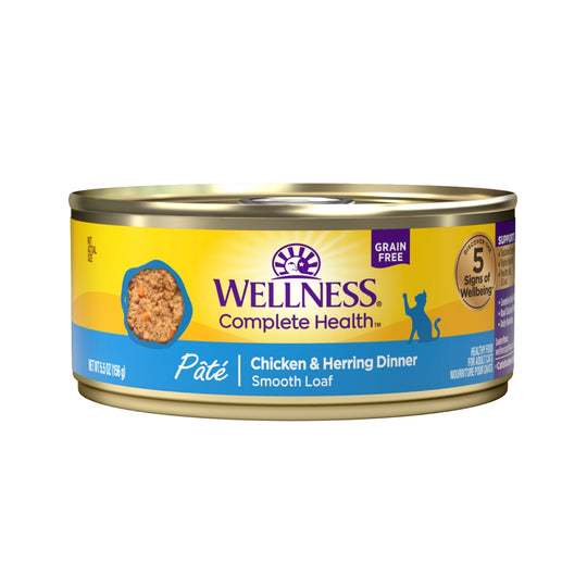 Wellness Complete Health Grain-Free Chicken & Herring Pate Canned Cat Food