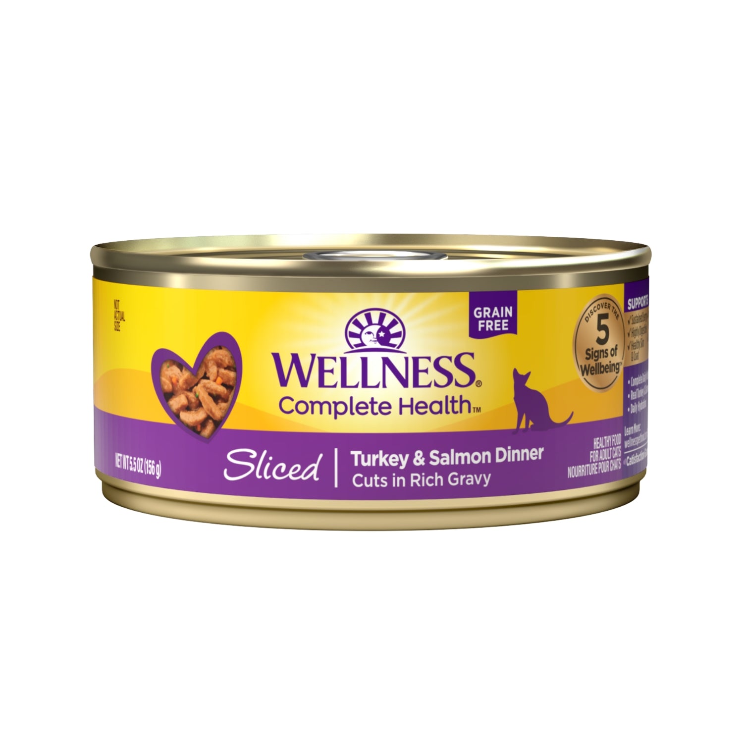 Wellness Complete Health Sliced Grain-Free Turkey & Salmon Entree Canned Cat Food