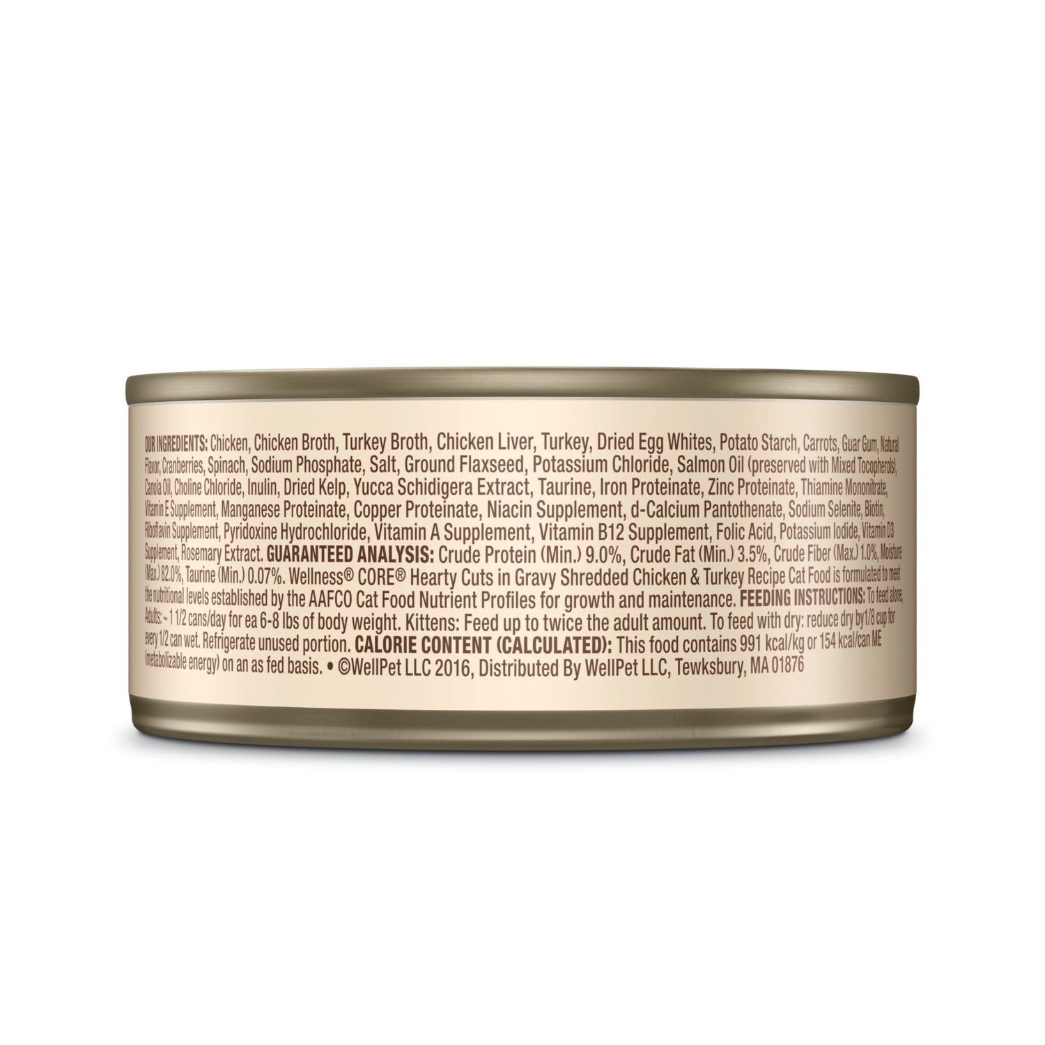 Wellness CORE Hearty Cuts Grain-Free Shredded Chicken & Turkey Canned Cat Food