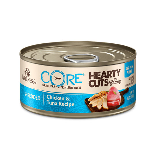Wellness CORE Hearty Cuts Grain-Free Shredded Chicken & Tuna Canned Cat Food