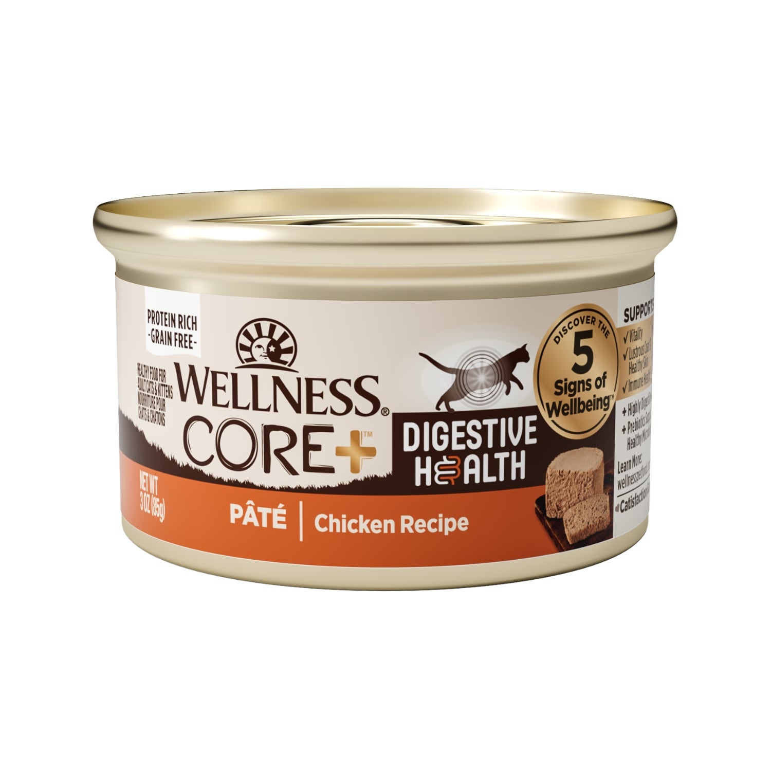 Wellness CORE+ Digestive Health Grain-Free Chicken Pate Canned Cat Food