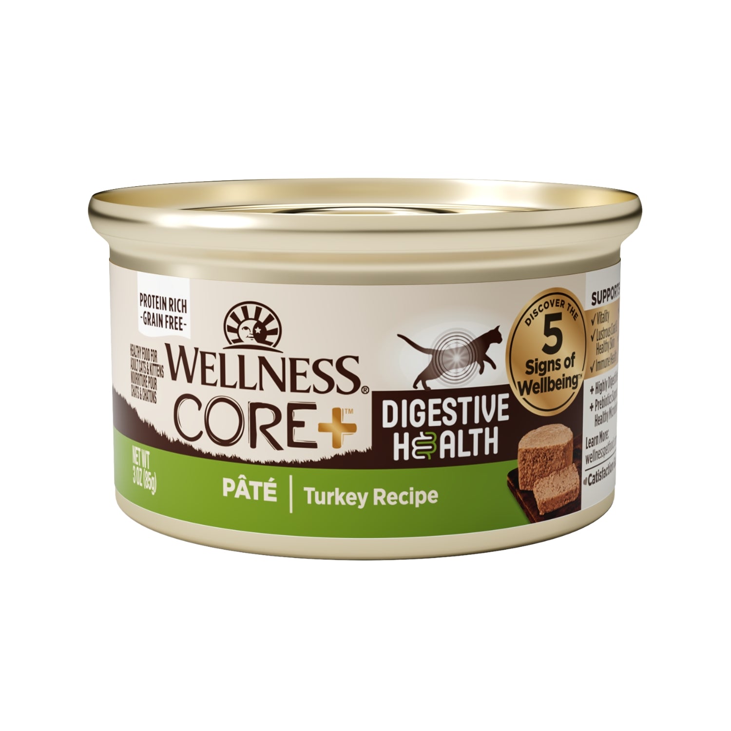 Wellness CORE+ Digestive Health Grain-Free Turkey Pate Canned Cat Food