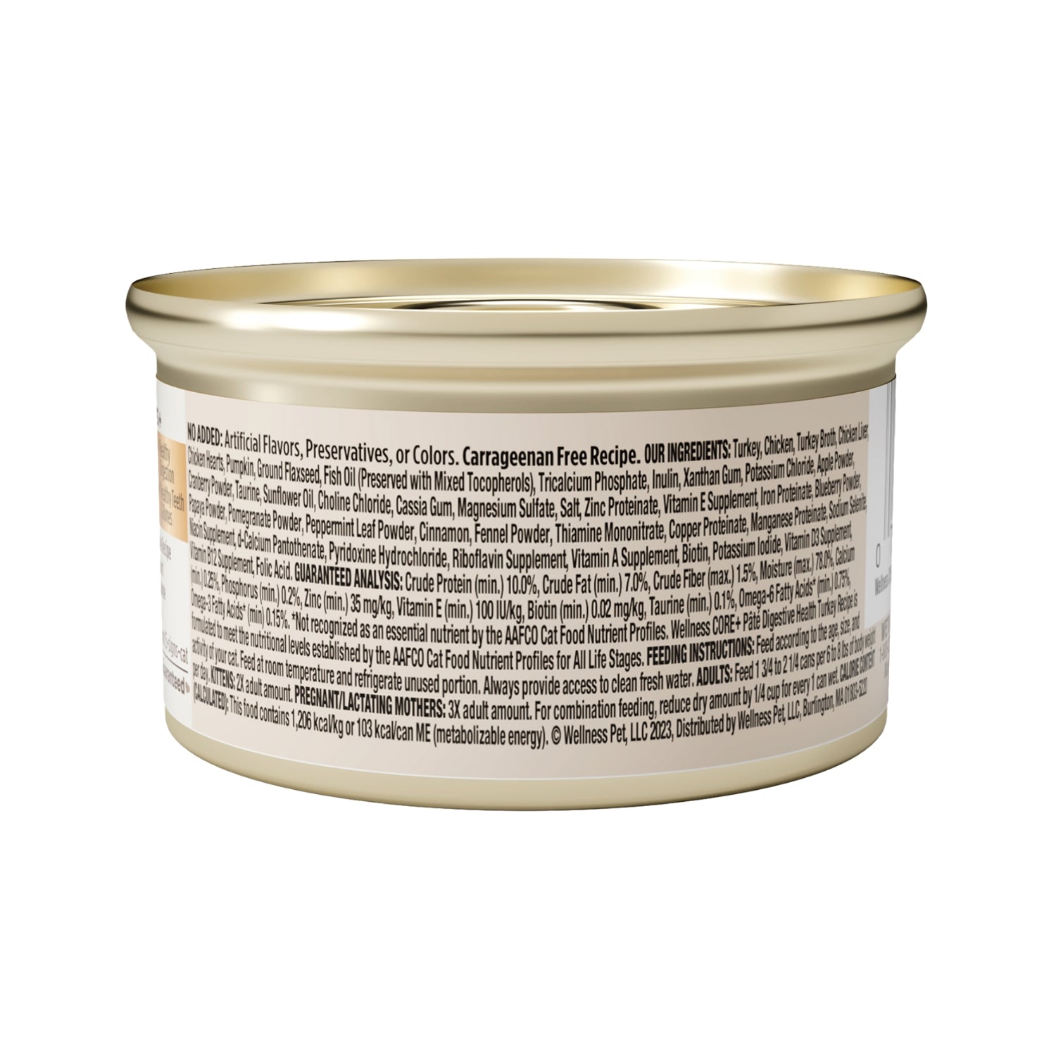 Wellness CORE+ Digestive Health Grain-Free Turkey Pate Canned Cat Food