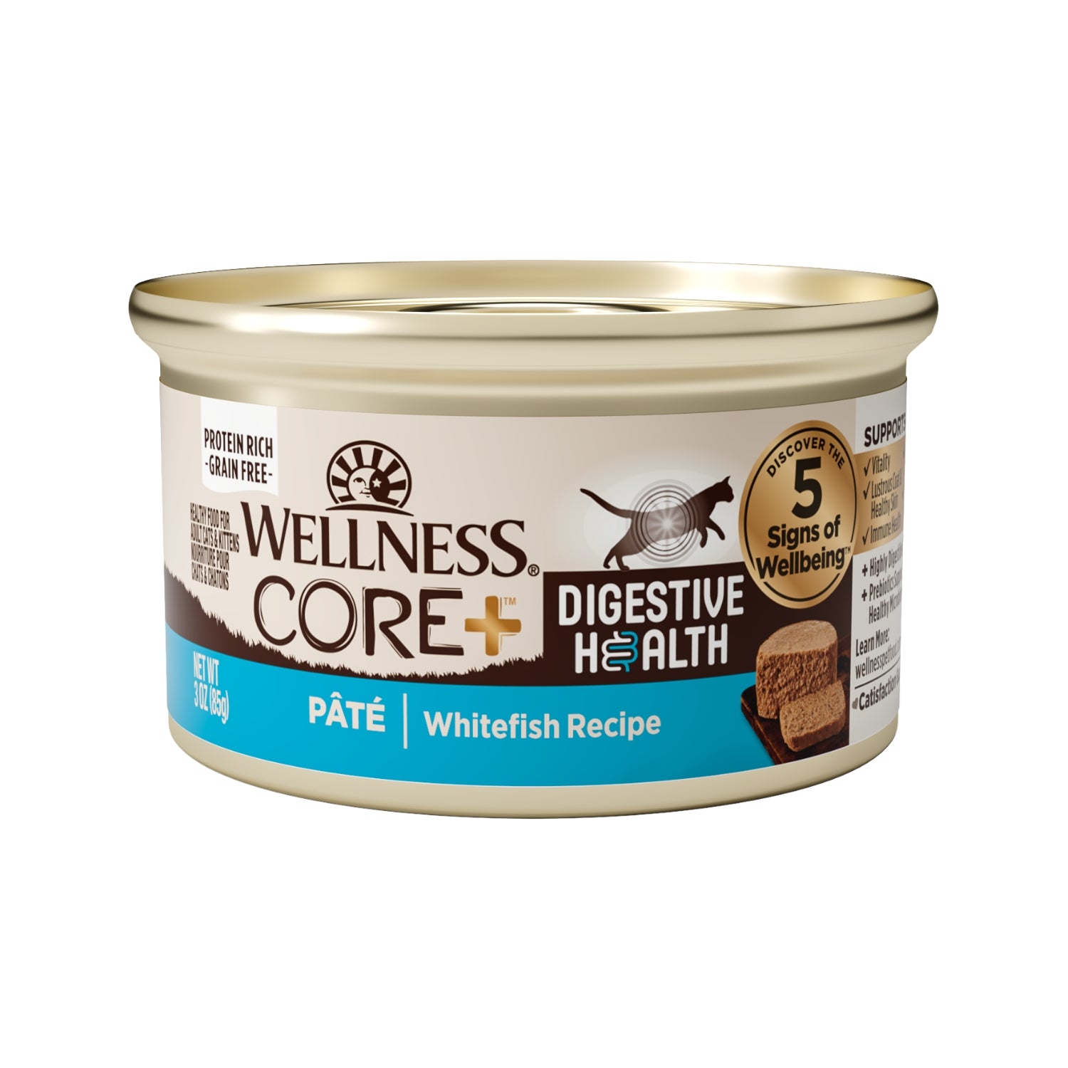 Wellness CORE+ Digestive Health Grain-Free Whitefish Pate Canned Cat Food