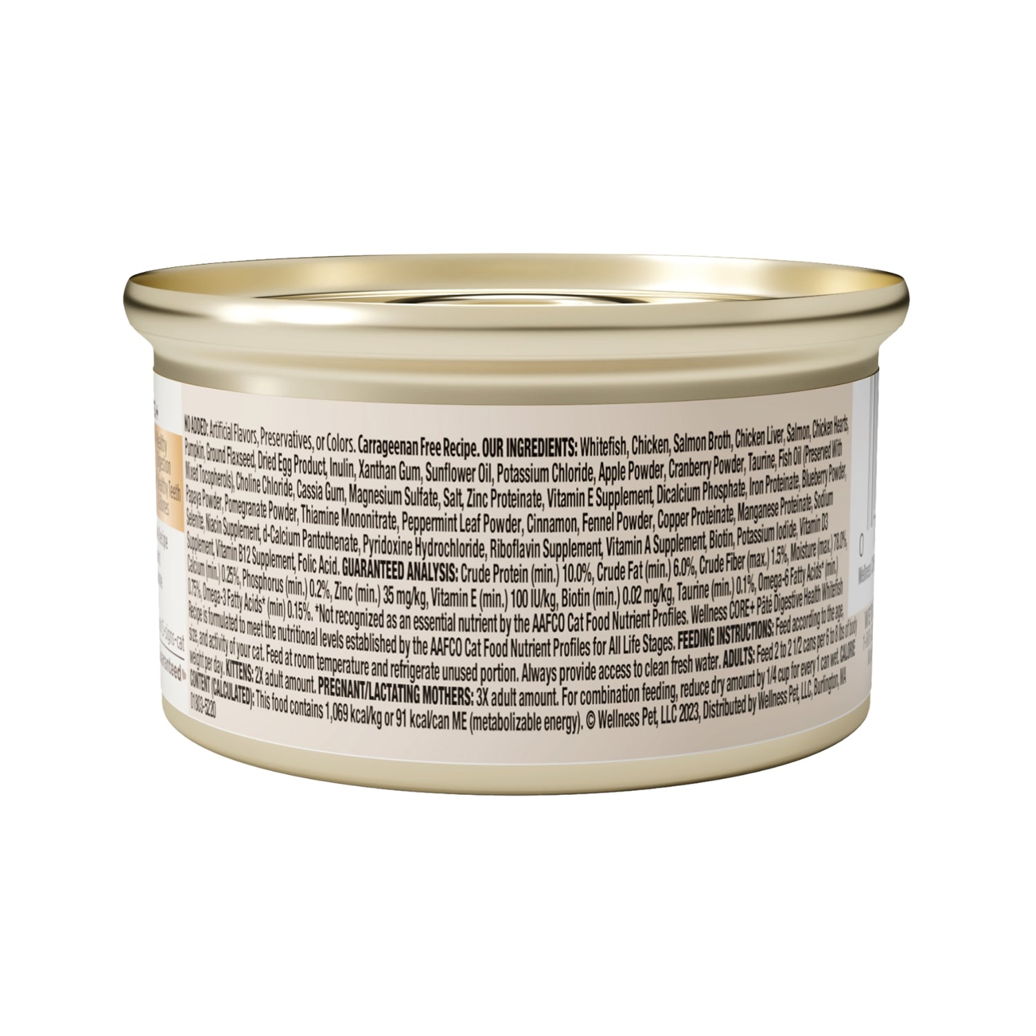 Wellness CORE+ Digestive Health Grain-Free Whitefish Pate Canned Cat Food