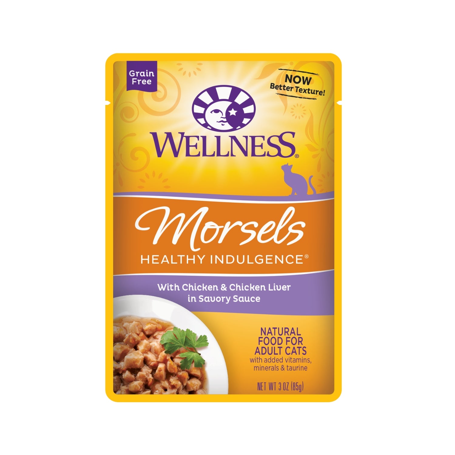 Wellness Healthy Indulgence Morsels Grain-Free Chicken & Chicken Liver Pouch Cat Food