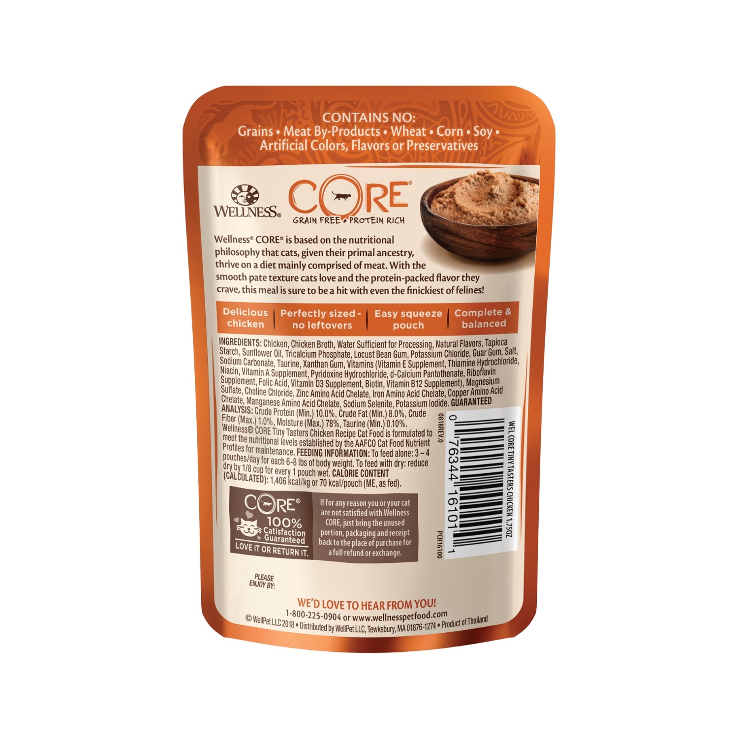 Wellness Tiny Tasters Grain-Free Chicken Pate Pouch Cat Food