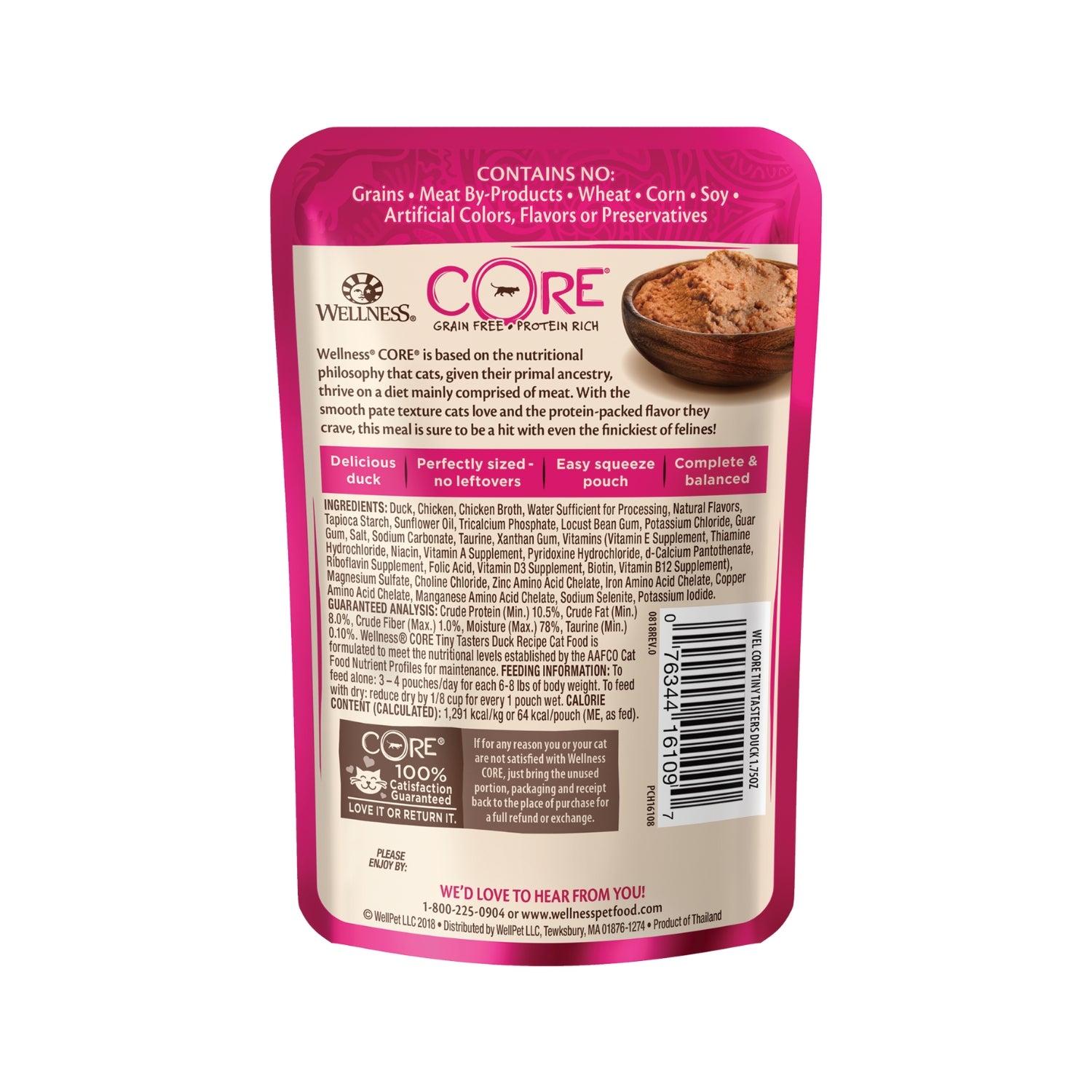 Wellness Tiny Tasters Grain-Free Duck Pate Pouch Cat Food