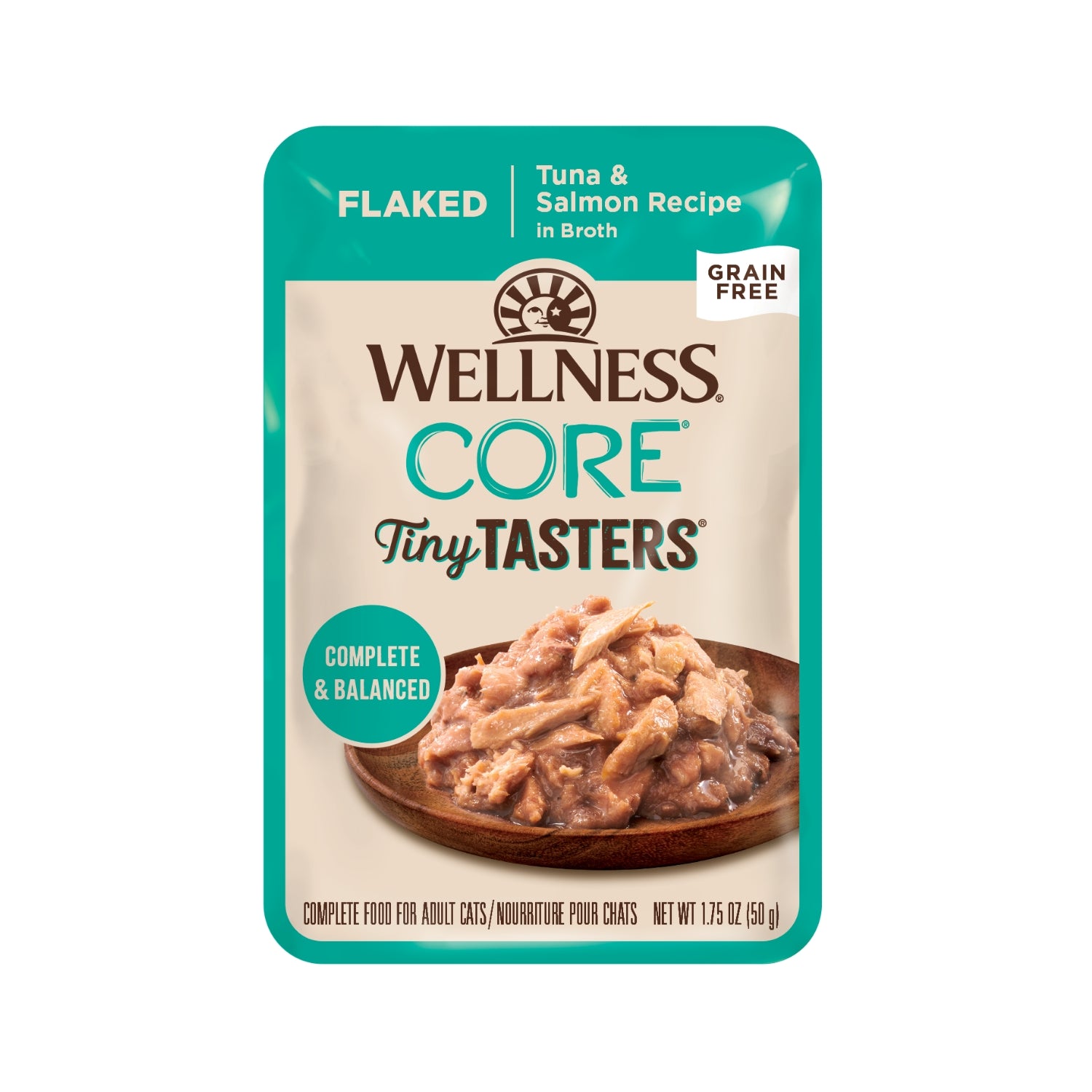 Wellness Tiny Tasters Grain-Free Flaked Tuna & Salmon Pouch Cat Food
