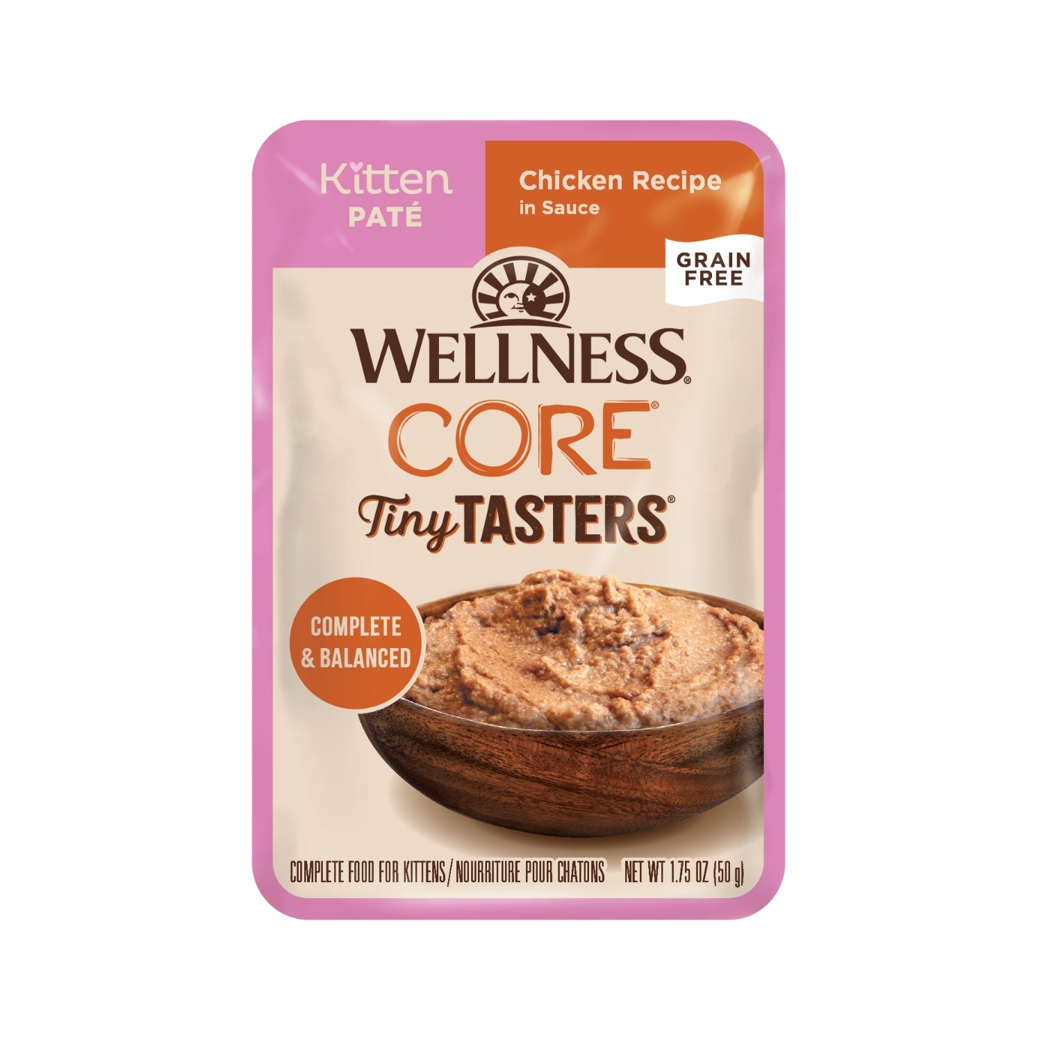 Wellness Tiny Tasters Grain-Free Chicken Pate Kitten Pouch Cat Food