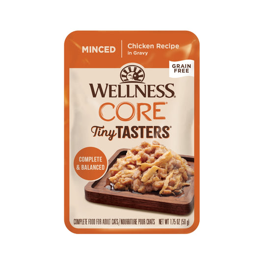 Wellness Tiny Tasters Grain-Free Minced Chicken Pouch Cat Food