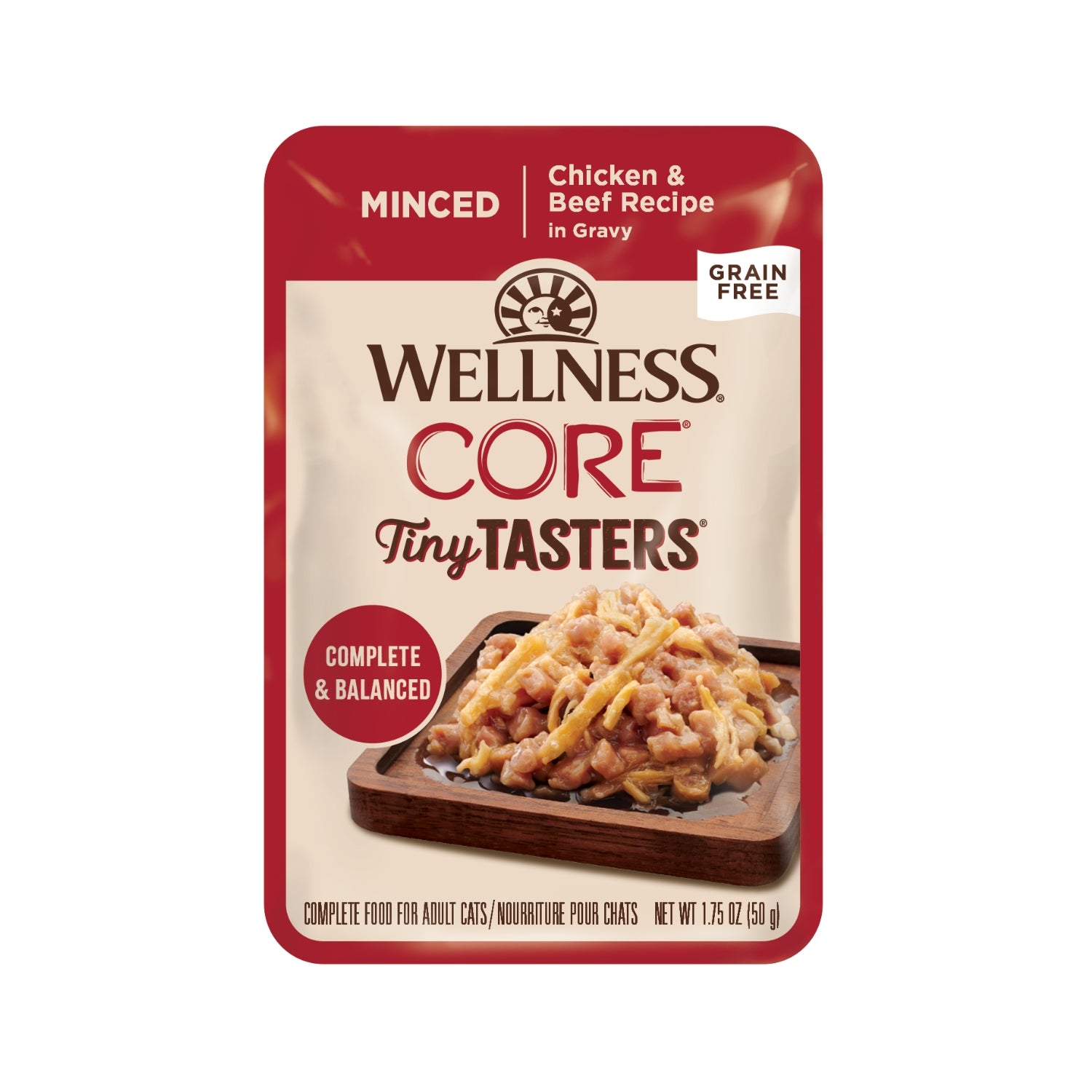 Wellness Tiny Tasters Grain-Free Minced Chicken & Beef Pouch Cat Food