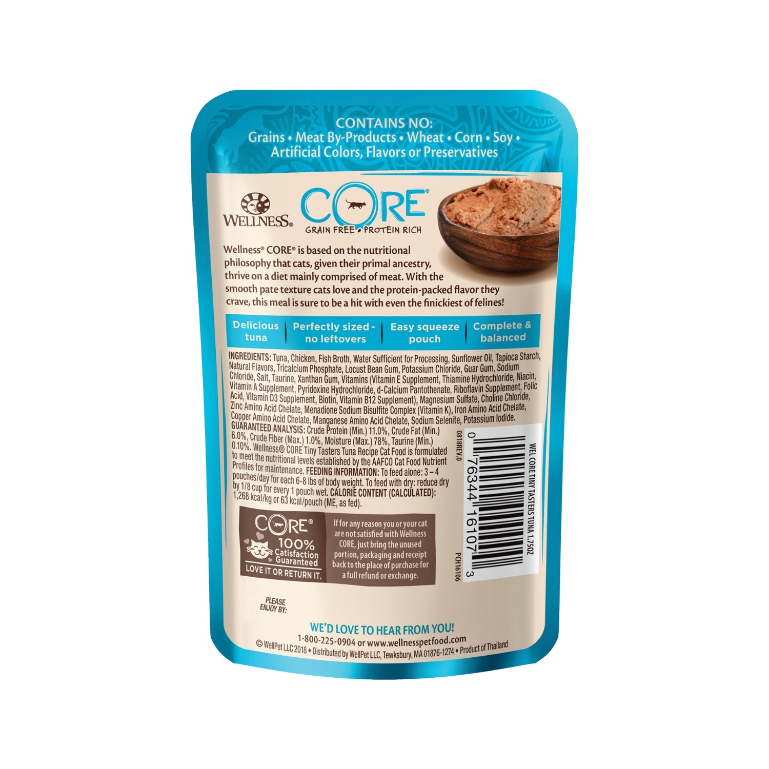 Wellness Tiny Tasters Grain-Free Tuna Pate Pouch Cat Food