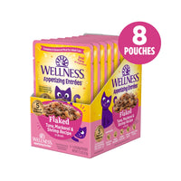 Wellness Appetizing Entrees Flaked Tuna, Mackerel & Shrimp Recipe Pouch Cat Food