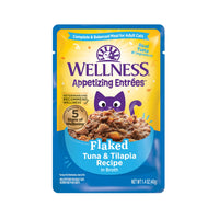Wellness Appetizing Entrees Flaked Tuna & Tilapia Recipe Pouch Cat Food