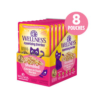 Wellness Appetizing Entrees Shredded Chicken & Duck Recipe Pouch Cat Food