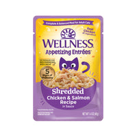 Wellness Appetizing Entrees Shredded Chicken & Salmon Recipe Pouch Cat Food