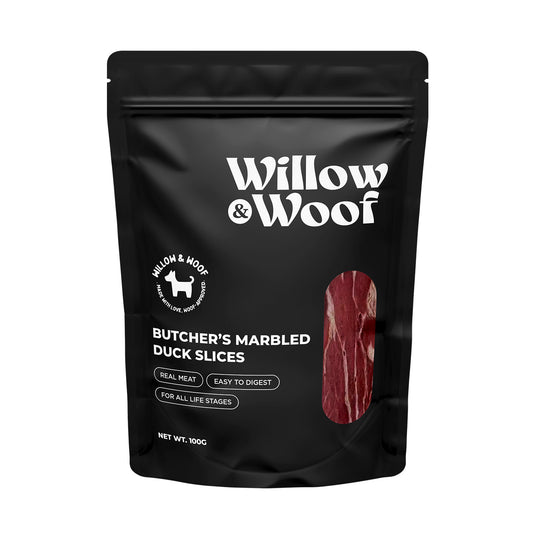Willow & Woof Butcher’s Marbled Duck Slices Dog Treats