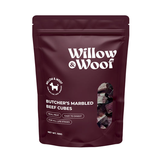 Willow & Woof Butcher’s Marbled Beef Cubes Dog Treats