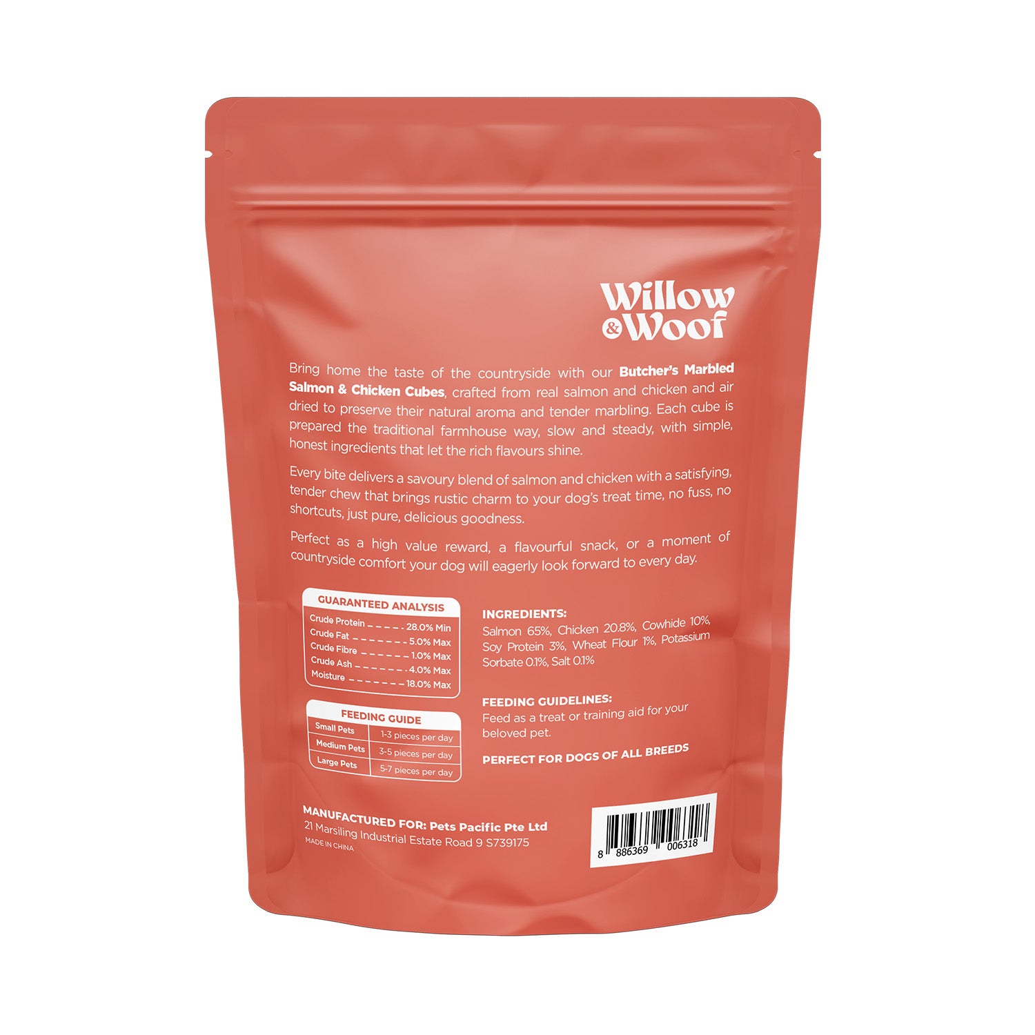Willow & Woof Butcher’s Marbled Salmon & Chicken Cubes Dog Treats