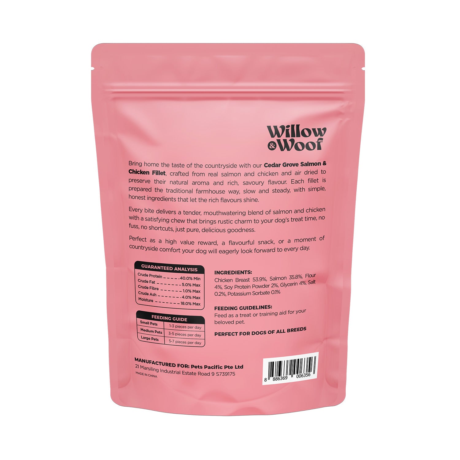 Willow & Woof Cedar Grove Salmon & Chicken Fillet Dog Treats
