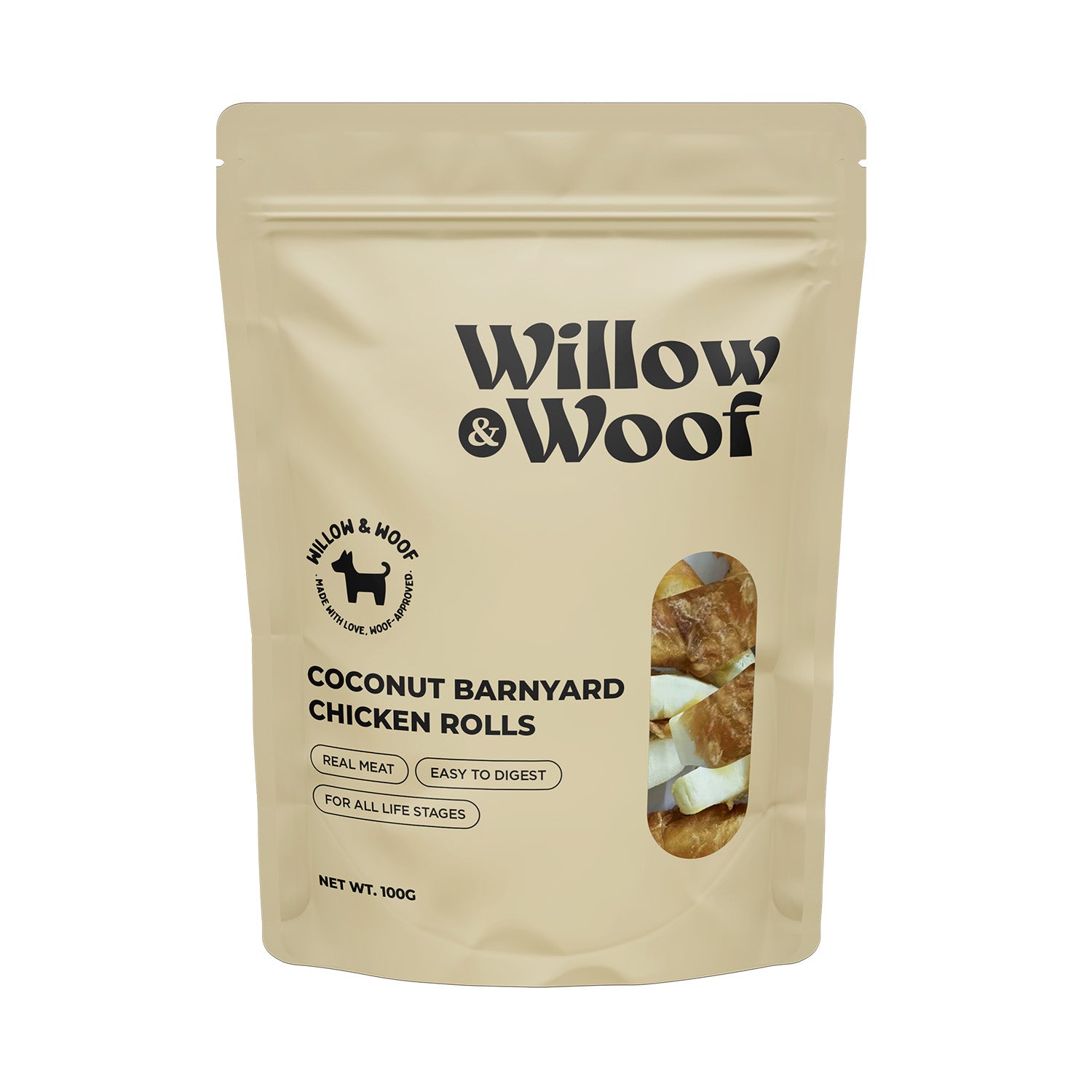 Willow & Woof Coconut Barnyard Chicken Rolls Dog Treats