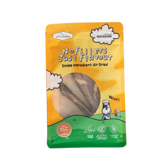 aTwoValley Air-Dried Beef Veal Rib Bone Dog Treats