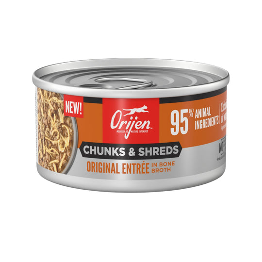 Orijen Chunks & Shreds Original Entree In Bone Broth Cat Canned Food