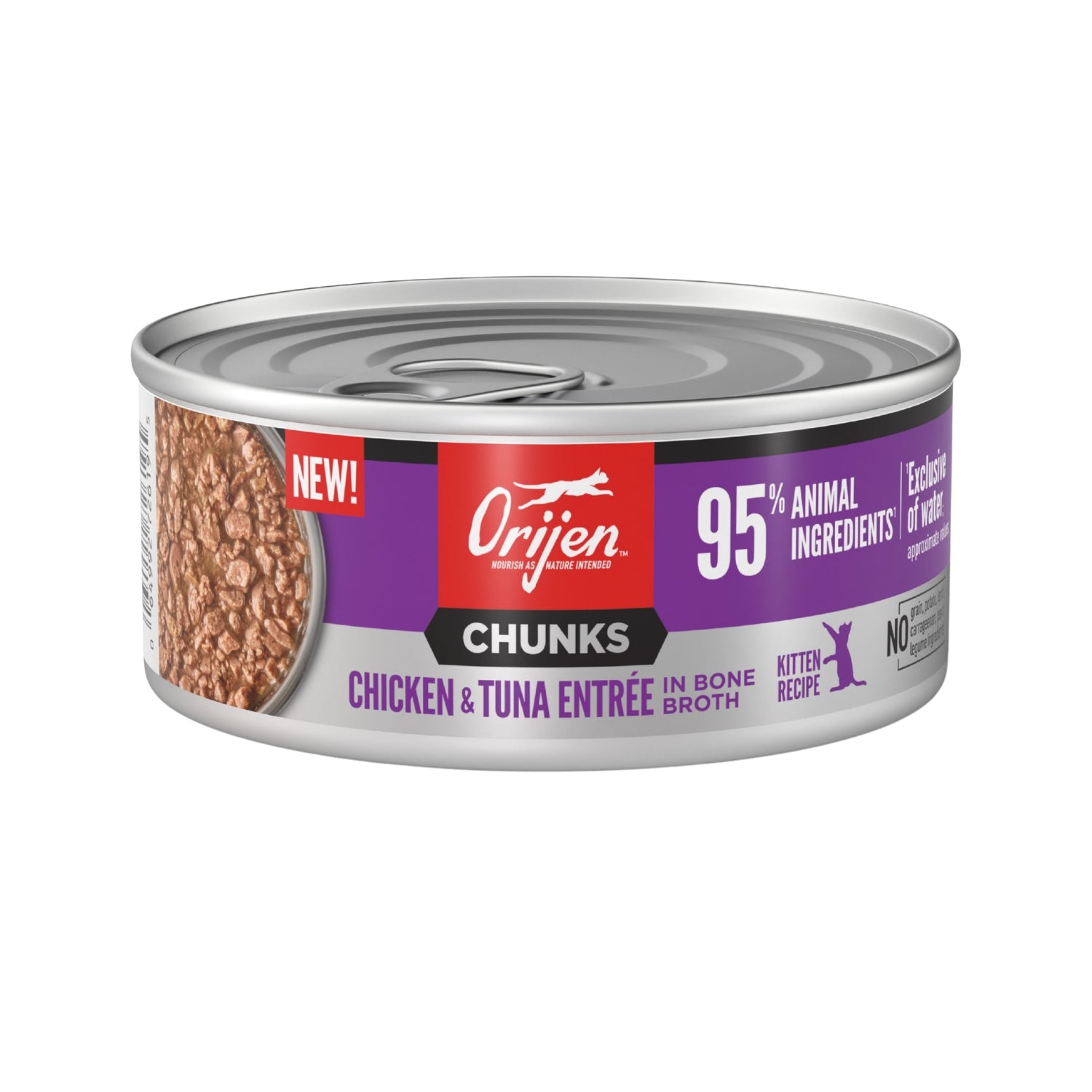 Orijen Chunks & Shreds Chicken & Tuna Entree In Bone Broth Kitten Canned Cat Food