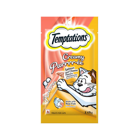 Temptations Creamy Puree Salmon & Cheese Cat Treats