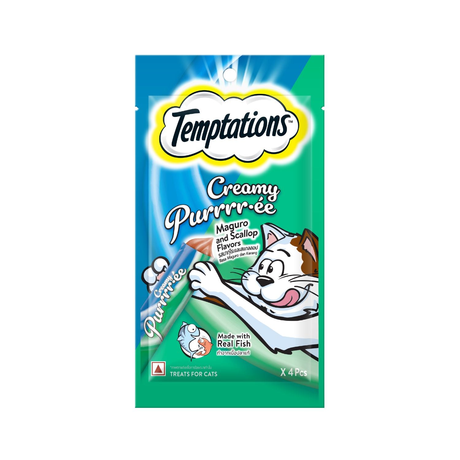 Temptations Creamy Puree Maguro & Scallop Cat Treats