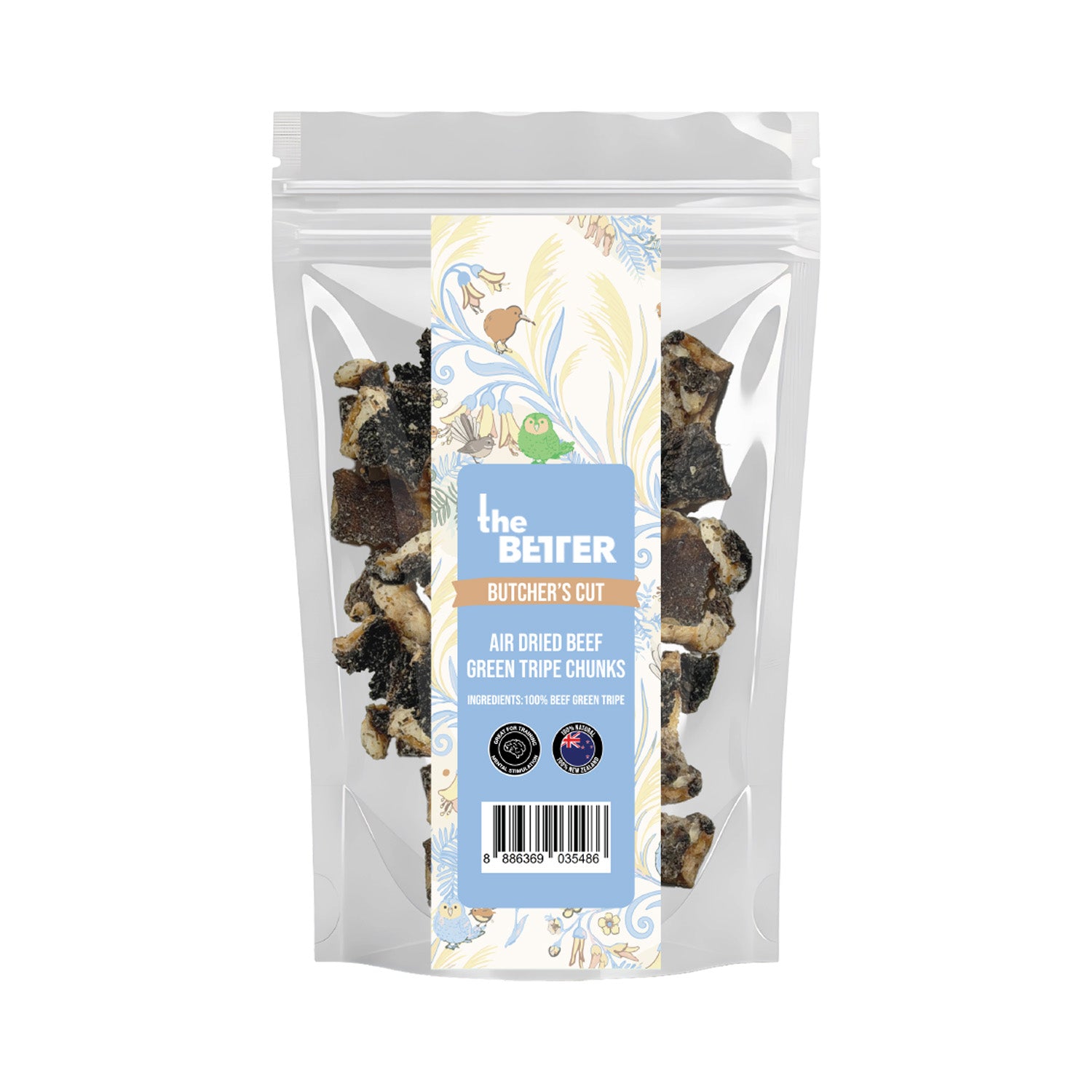 The Better Butcher's Cut Air-Dried Beef Green Tripe Chunks Dog Treats