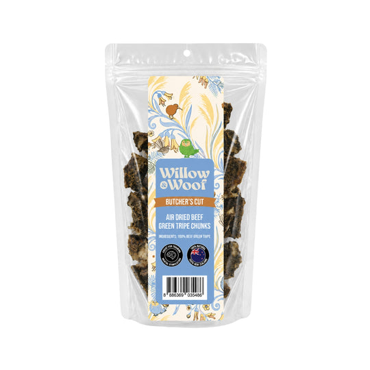 Willow & Woof Butcher's Cut Air-Dried Beef Green Tripe Chunks Dog Treats