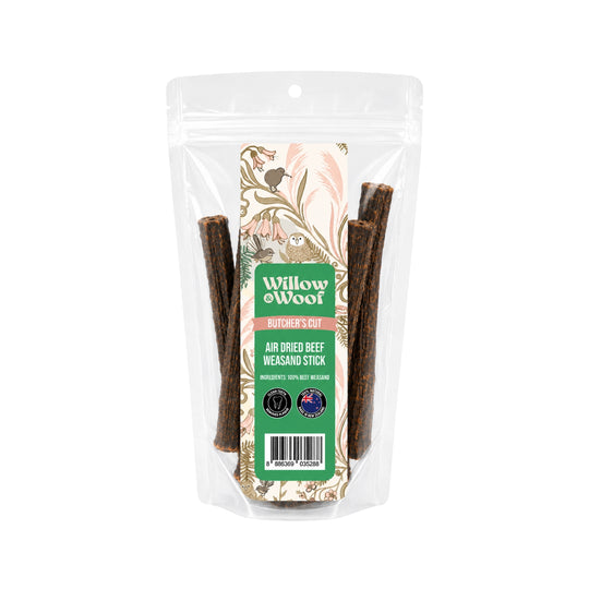 Willow & Woof Butcher's Cut Air-Dried Beef Weasand Sticks Dog Treats