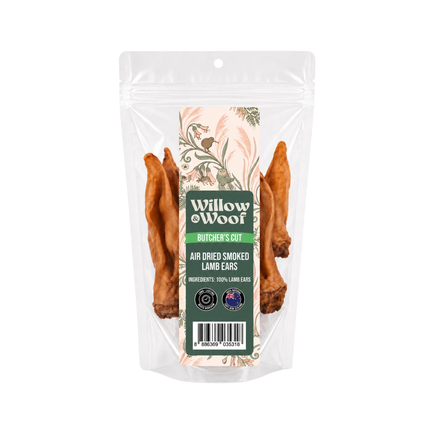 Willow & Woof Butcher's Cut Air-Dried Smoked Lamb Ears Dog Treats