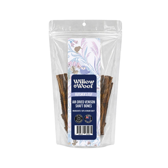 Willow & Woof Butcher's Cut Air-Dried Venison Shaft Bone Dog Treats