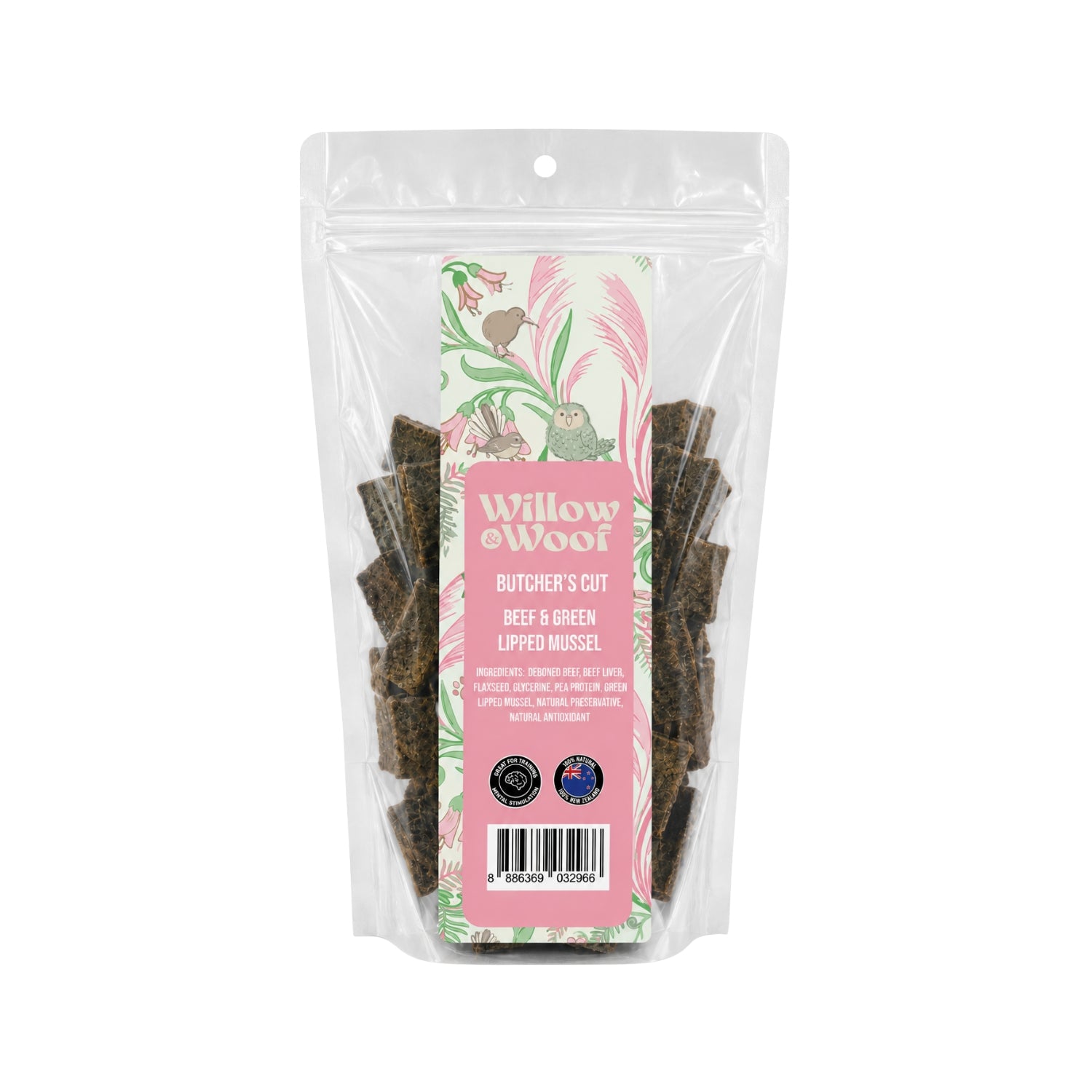 Willow & Woof Butcher's Cut Air-Dried Beef & Green Lipped Mussels Dog Treats