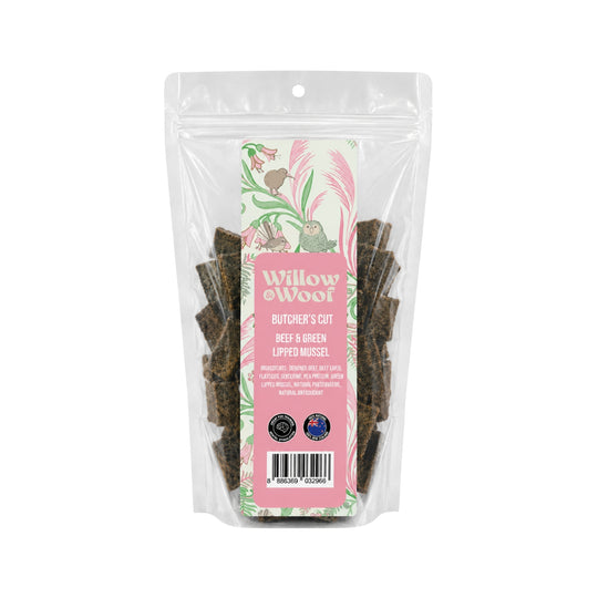 Willow & Woof Butcher's Cut Air-Dried Beef & Green Lipped Mussels Dog Treats