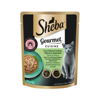 Sheba Gourmet Cuisine Tuna, Salmon, Scallop Wakame Seaweed in Gravy Pouch Cat Food