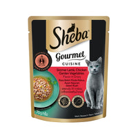 Sheba Gourmet Cuisine Simmer Lamb, Chicken Garden Vegetables in Gravy Pouch Cat Food