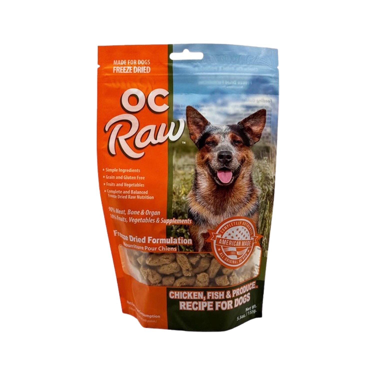 OC Raw Chicken, Fish & Produce Meaty Rox Freeze-Dried Raw Dog Food