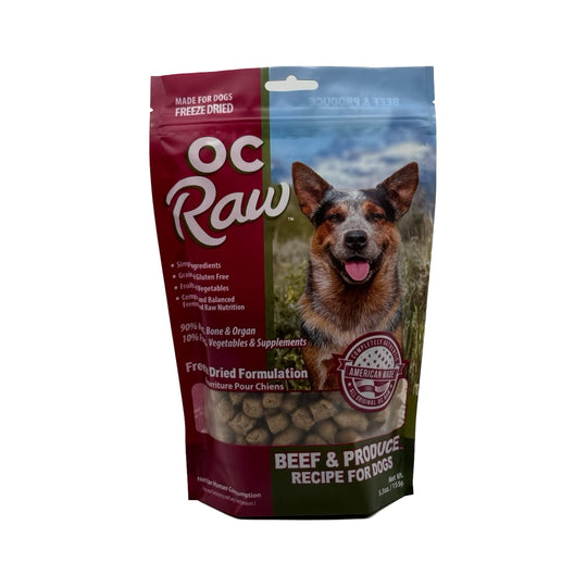 OC Raw Beef & Produce Meaty Rox Freeze-Dried Raw Dog Food