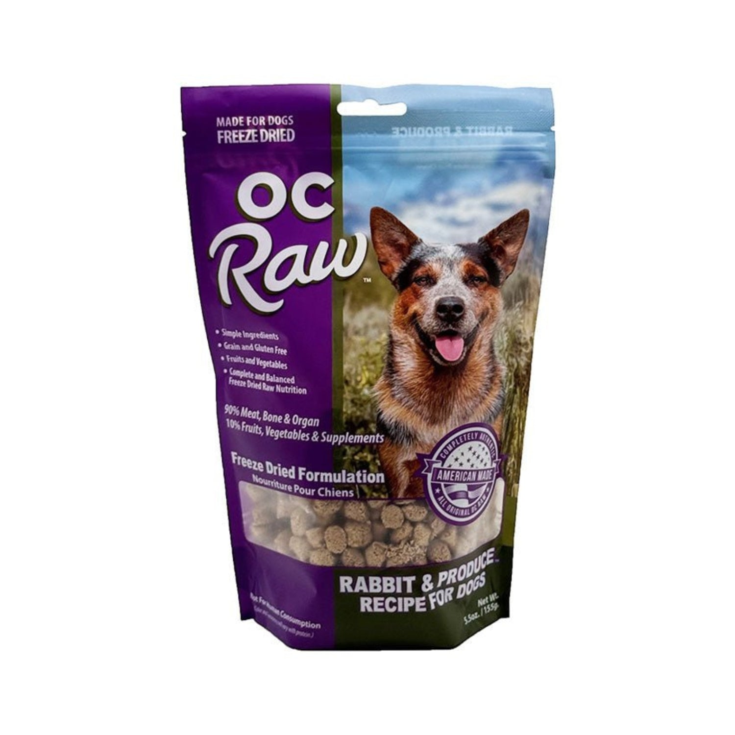 OC Raw Rabbit & Produce Meaty Rox Freeze-Dried Raw Dog Food