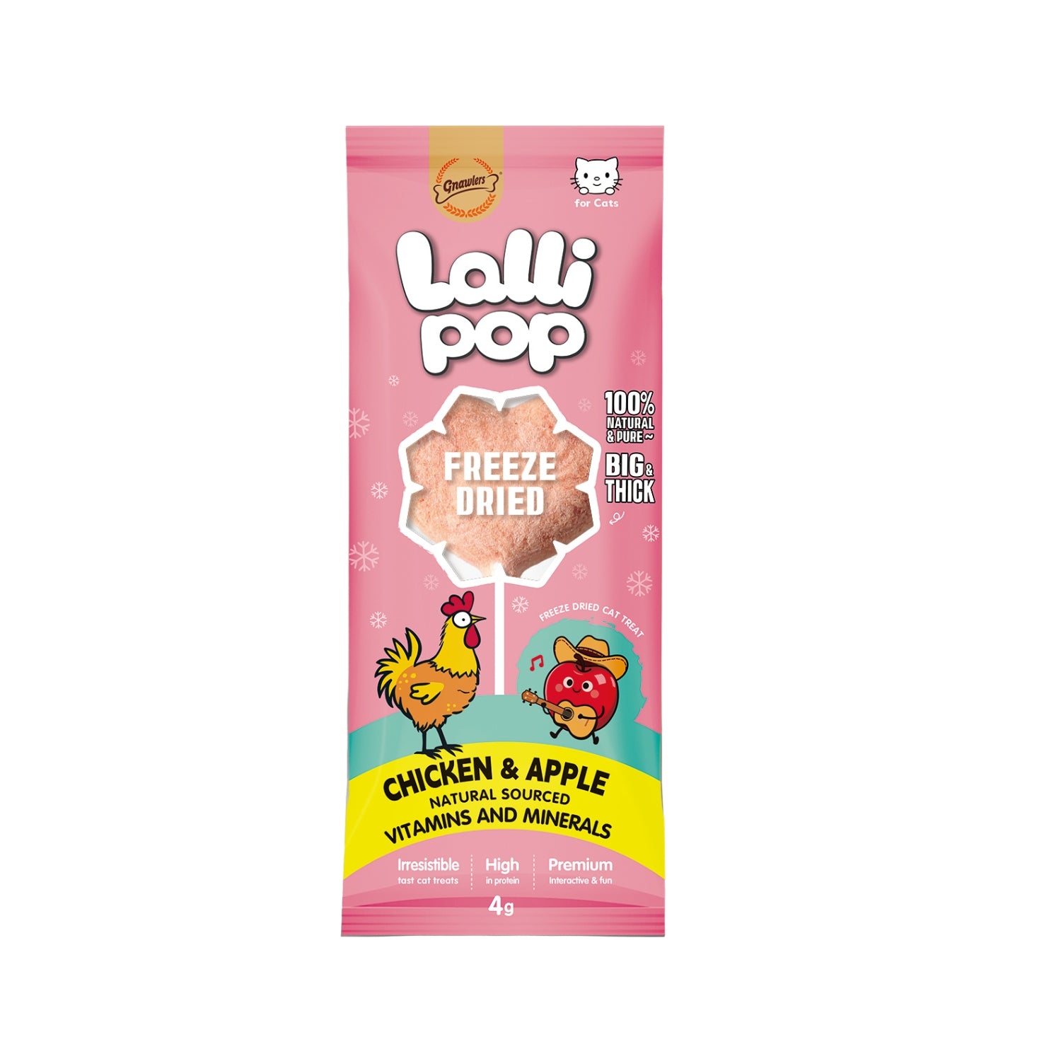 Gnawlers Lallipop Freeze-Dried Chicken & Apple Cat Treats