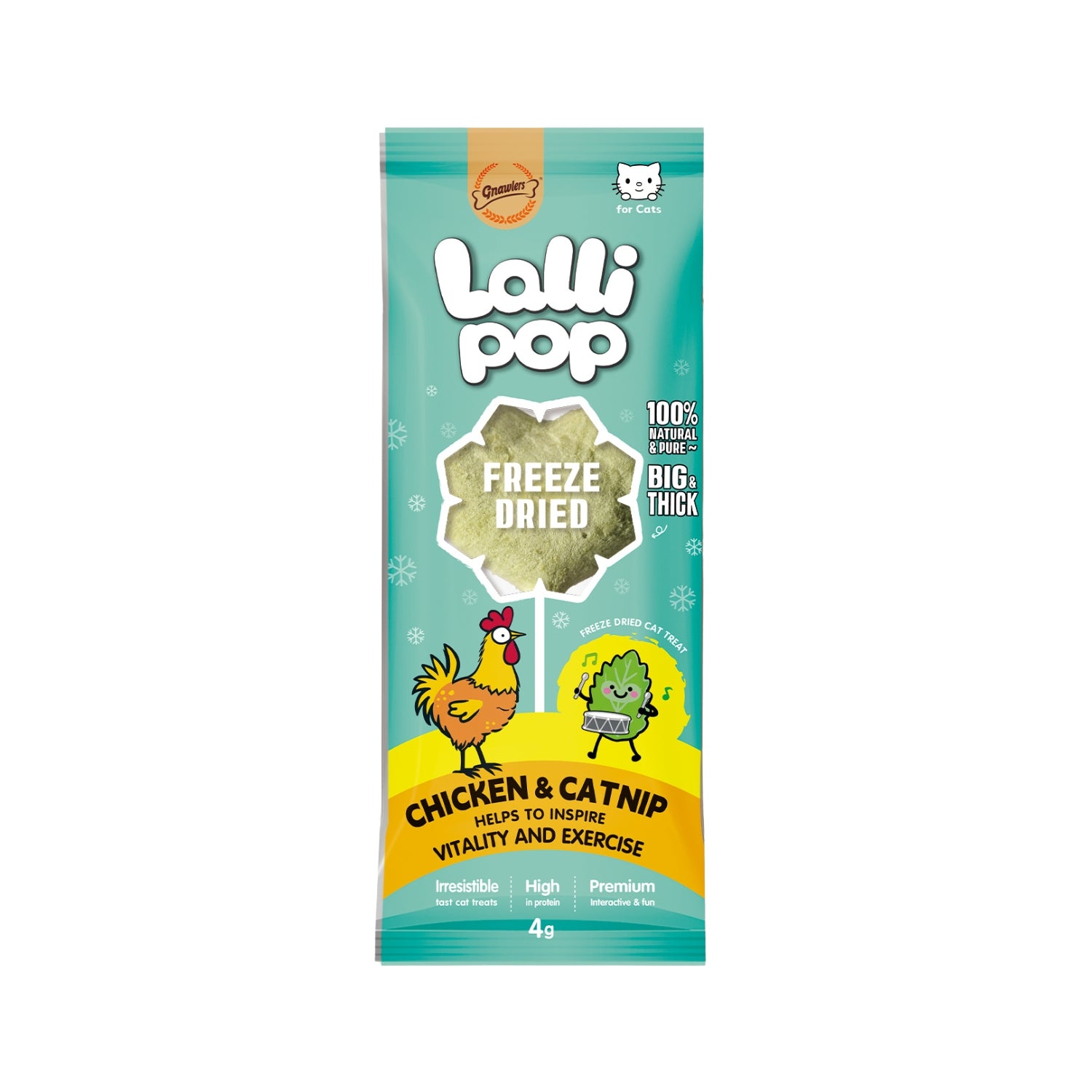 Gnawlers Lallipop Freeze-Dried Chicken & Catnip Cat Treats